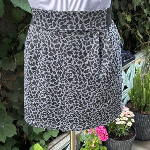 Heart Crush Black/Gray Leopard Print Mini Skirt